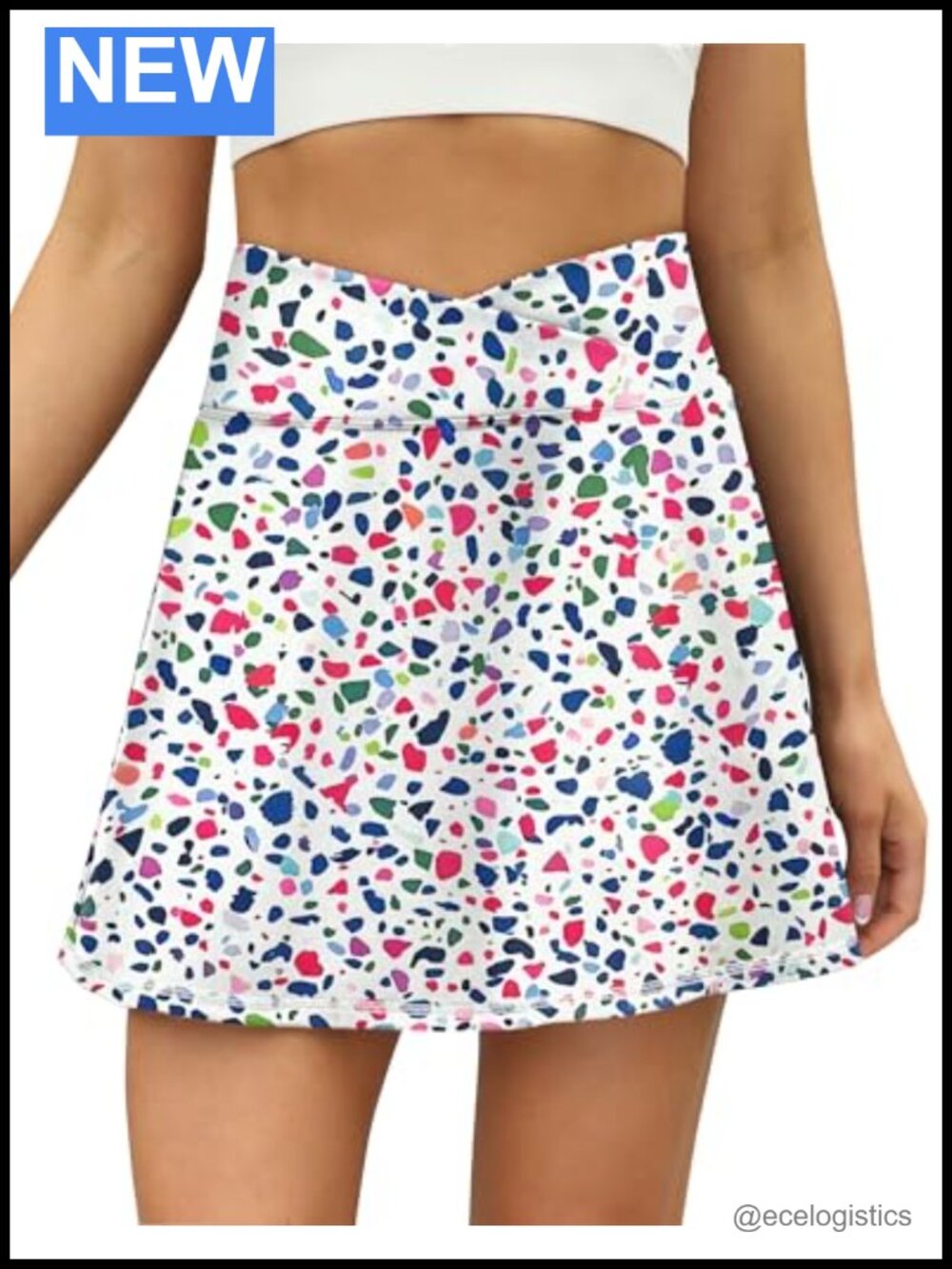 Pleated Tennis Skort with Built-in Shorts Pocket High Waisted